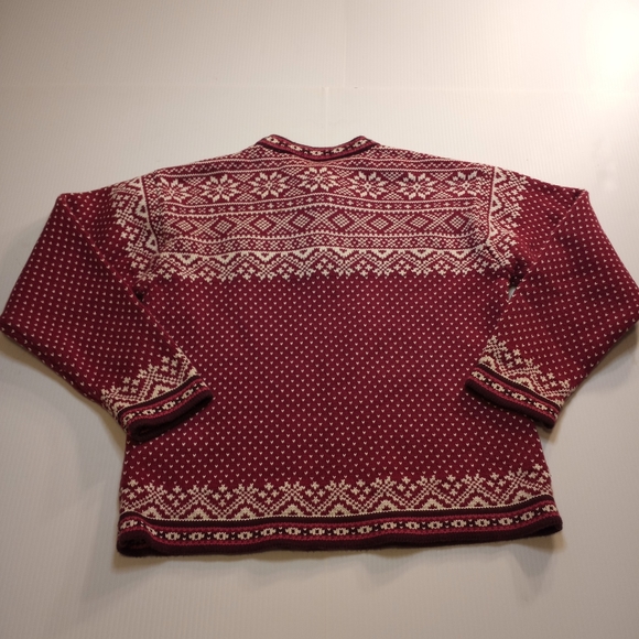 L.L.Bean Snowflake Quarter 3 Button Sweater Sz Large Regular - Picture 2 of 8